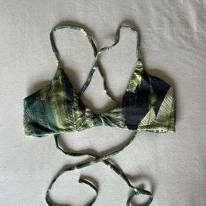 Green printed bikini top from Midori